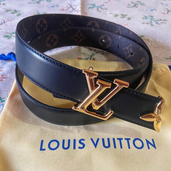 Louis Vuitton Monogram Reversible Belt 80cm / 32in Gold LV Buckle ✨ - Picture 2 of 7